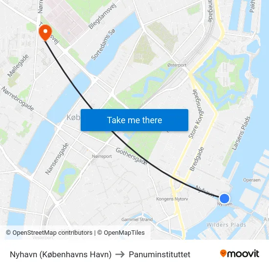 Nyhavn (Københavns Havn) to Panuminstituttet map