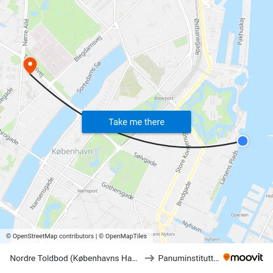 Nordre Toldbod (Københavns Havn) to Panuminstituttet map