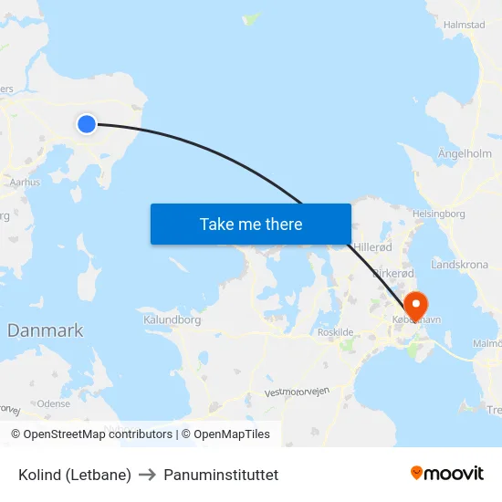 Kolind (Letbane) to Panuminstituttet map