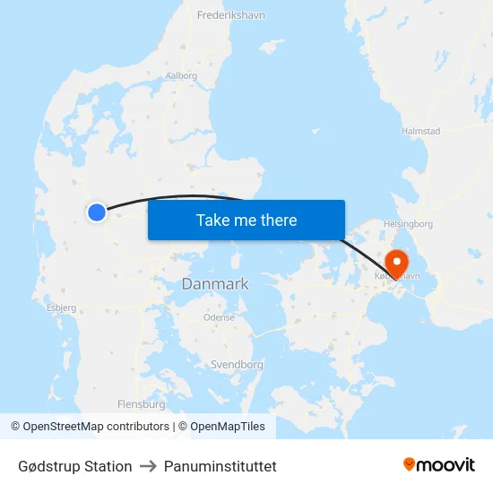 Gødstrup Station to Panuminstituttet map