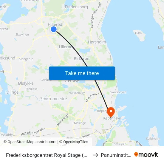 Frederiksborgcentret Royal Stage (Milnersvej) to Panuminstituttet map
