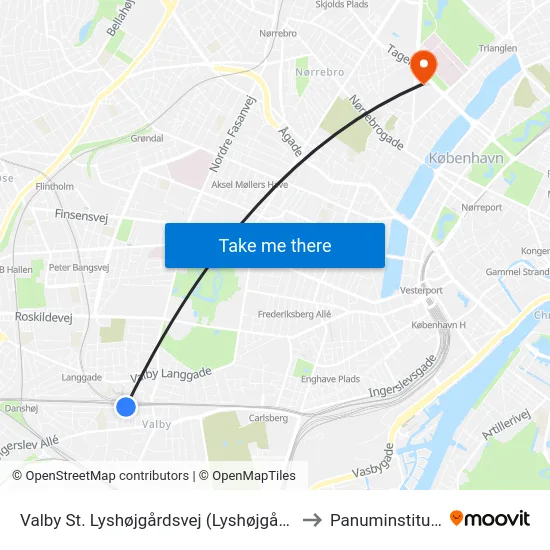 Valby St. Lyshøjgårdsvej (Lyshøjgårdsvej) to Panuminstituttet map