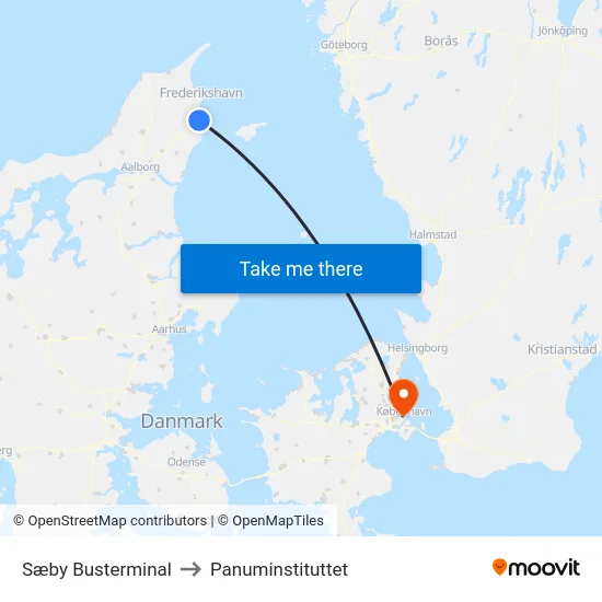 Sæby Busterminal to Panuminstituttet map