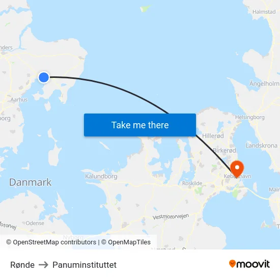Rønde to Panuminstituttet map