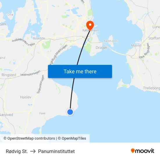 Rødvig St. to Panuminstituttet map