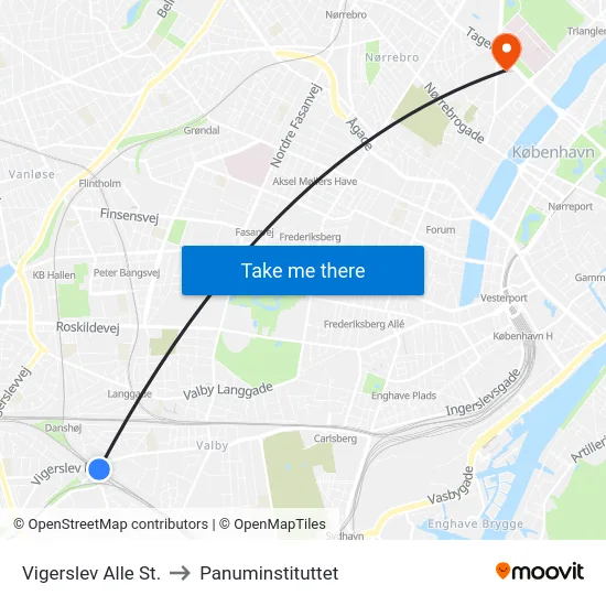 Vigerslev Alle St. to Panuminstituttet map