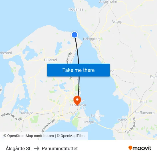 Ålsgårde St. to Panuminstituttet map