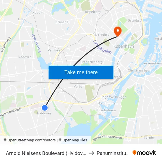 Arnold Nielsens Boulevard (Hvidovrevej) to Panuminstituttet map