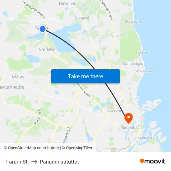 Farum St. to Panuminstituttet map