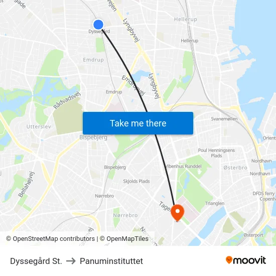 Dyssegård St. to Panuminstituttet map