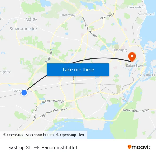 Taastrup St. to Panuminstituttet map