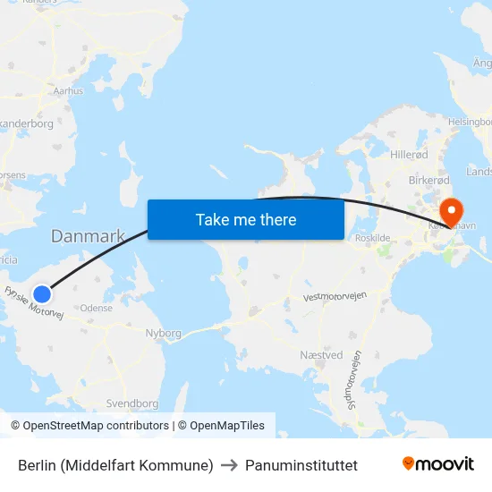 Berlin (Middelfart Kommune) to Panuminstituttet map