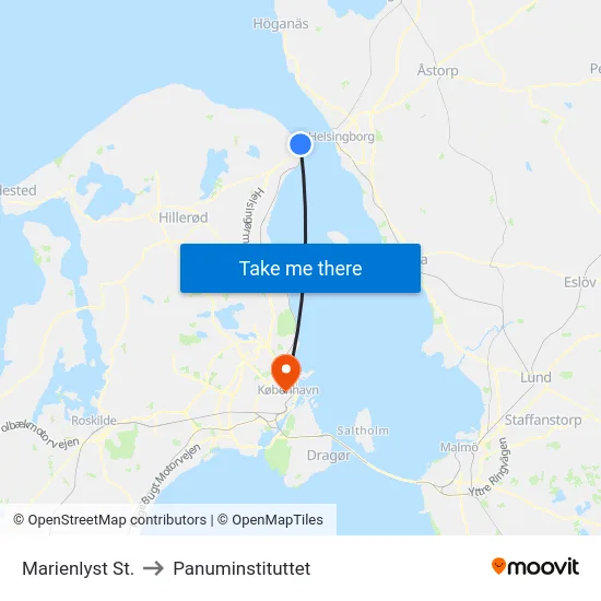 Marienlyst St. to Panuminstituttet map