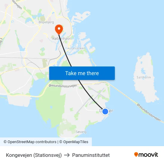Kongevejen (Stationsvej) to Panuminstituttet map