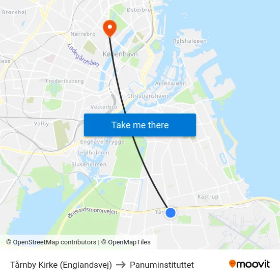 Tårnby Kirke (Englandsvej) to Panuminstituttet map