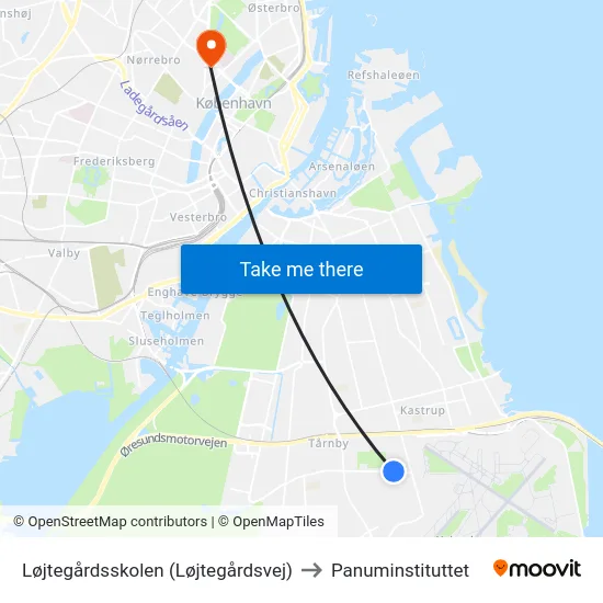Løjtegårdsskolen (Løjtegårdsvej) to Panuminstituttet map
