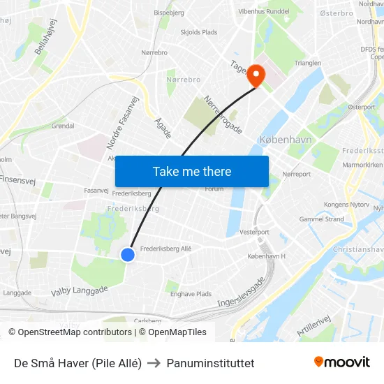 De Små Haver (Pile Allé) to Panuminstituttet map
