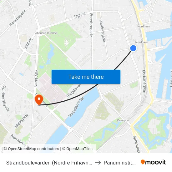 Strandboulevarden (Nordre Frihavnsgade) to Panuminstituttet map