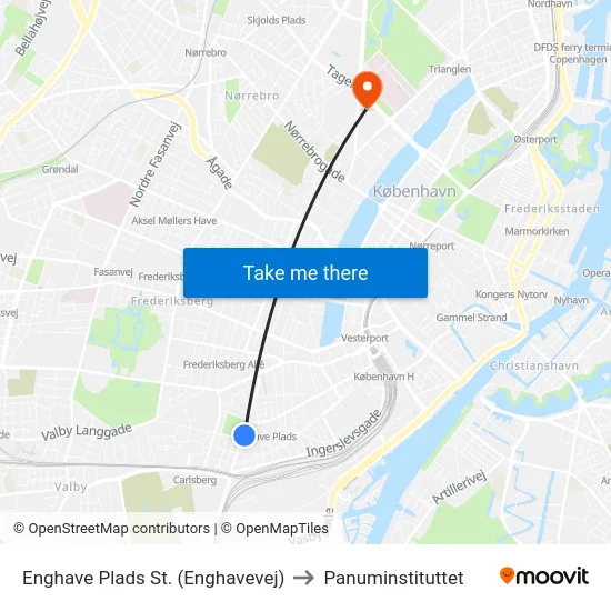 Enghave Plads St. (Enghavevej) to Panuminstituttet map
