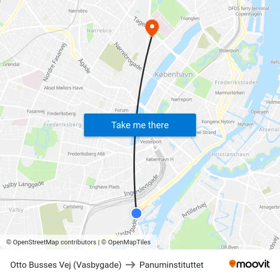 Otto Busses Vej (Vasbygade) to Panuminstituttet map