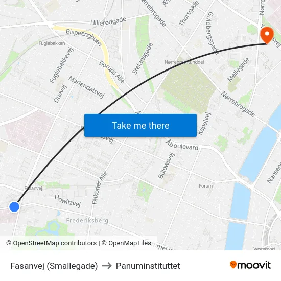 Fasanvej (Smallegade) to Panuminstituttet map