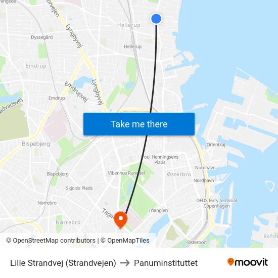 Lille Strandvej (Strandvejen) to Panuminstituttet map