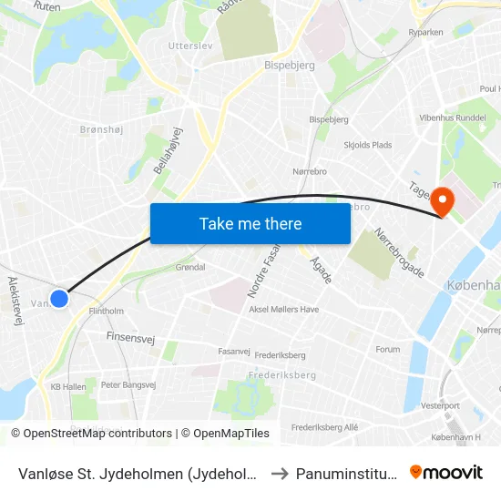 Vanløse St. Jydeholmen (Jydeholmen) to Panuminstituttet map
