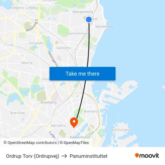 Ordrup Torv (Ordrupvej) to Panuminstituttet map