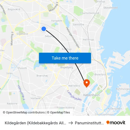 Kildegården (Kildebakkegårds Allé) to Panuminstituttet map