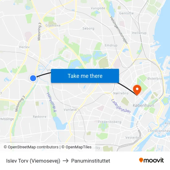 Islev Torv (Viemosevej) to Panuminstituttet map