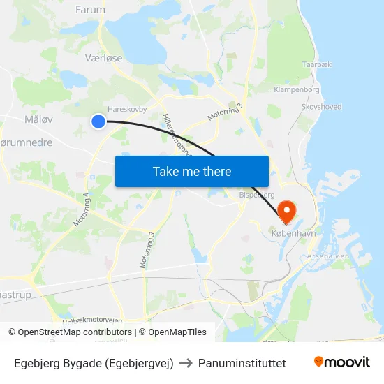 Egebjerg Bygade (Egebjergvej) to Panuminstituttet map