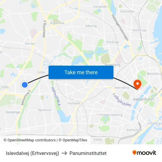 Islevdalvej (Erhvervsvej) to Panuminstituttet map