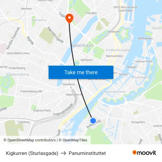 Kigkurren (Sturlasgade) to Panuminstituttet map