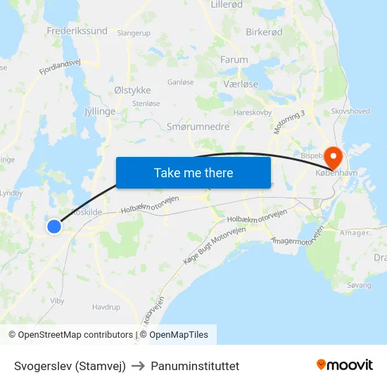 Svogerslev (Stamvej) to Panuminstituttet map