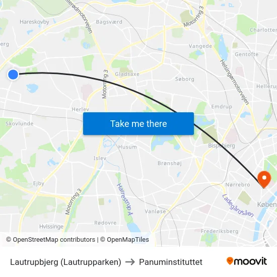 Lautrupbjerg (Lautrupparken) to Panuminstituttet map