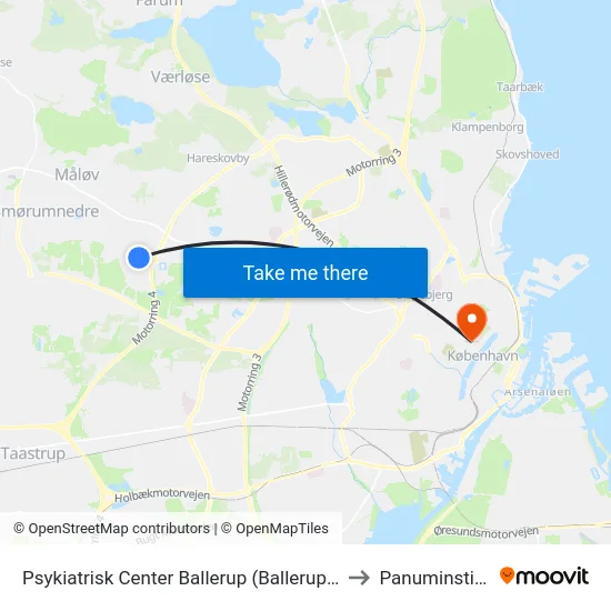 Psykiatrisk Center Ballerup (Ballerup Boulevard) to Panuminstituttet map