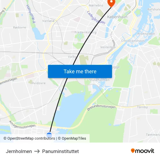 Jernholmen to Panuminstituttet map