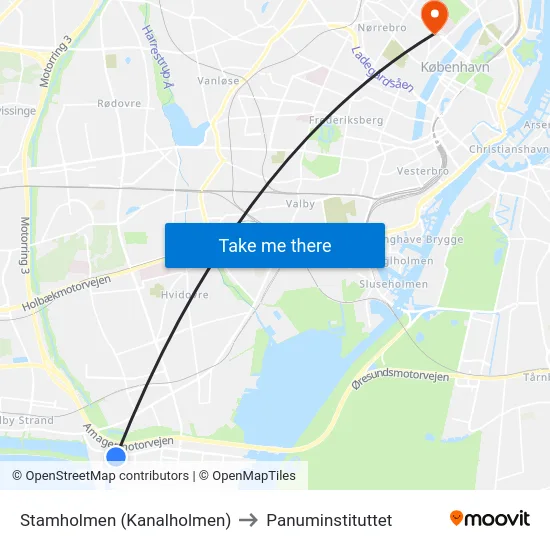 Stamholmen (Kanalholmen) to Panuminstituttet map