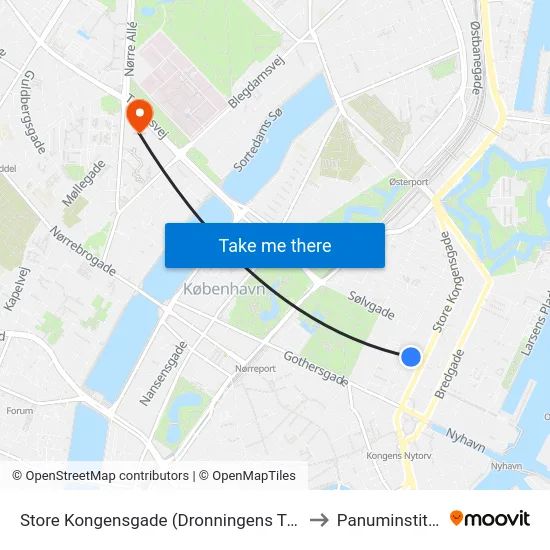 Store Kongensgade (Dronningens Tværgade) to Panuminstituttet map