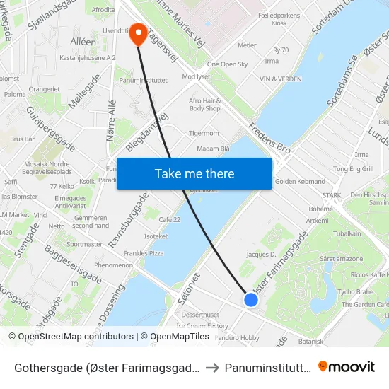 Gothersgade (Øster Farimagsgade) to Panuminstituttet map