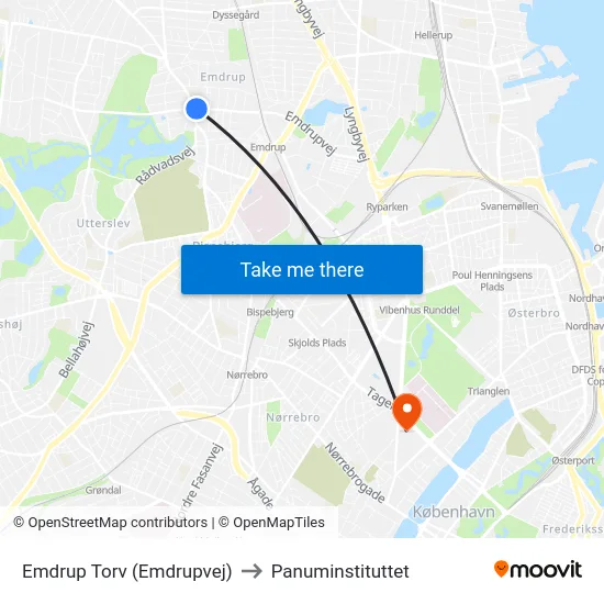 Emdrup Torv (Emdrupvej) to Panuminstituttet map
