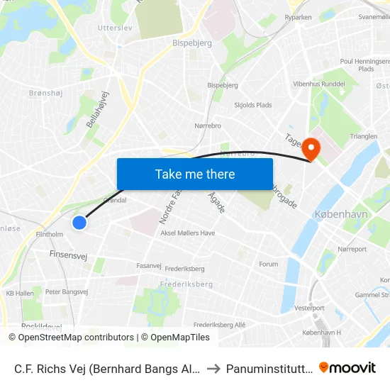 C.F. Richs Vej (Bernhard Bangs Allé) to Panuminstituttet map