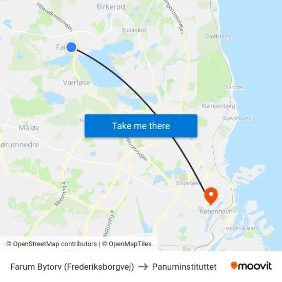 Farum Bytorv (Frederiksborgvej) to Panuminstituttet map