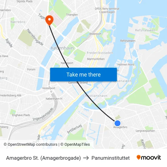 Amagerbro St. (Amagerbrogade) to Panuminstituttet map