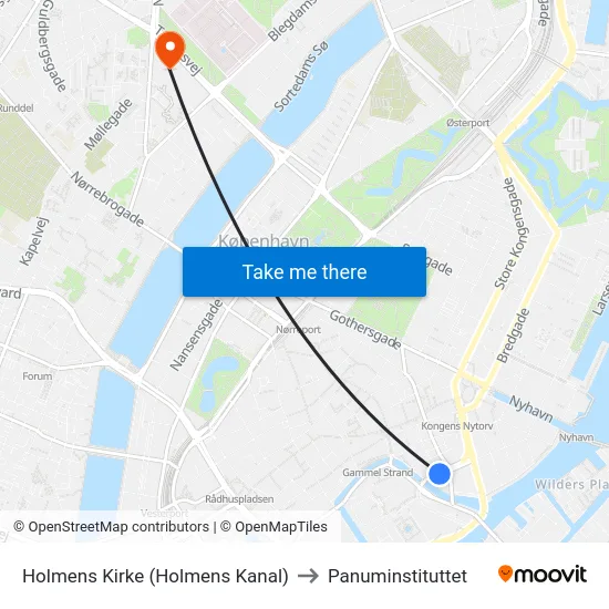 Holmens Kirke (Holmens Kanal) to Panuminstituttet map