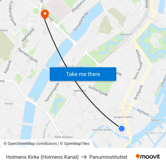 Holmens Kirke (Holmens Kanal) to Panuminstituttet map