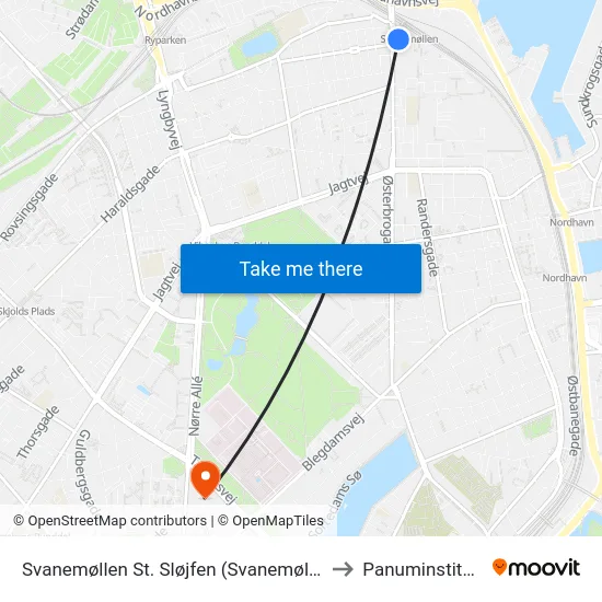 Svanemøllen St. Sløjfen (Svanemøllen St.) to Panuminstituttet map