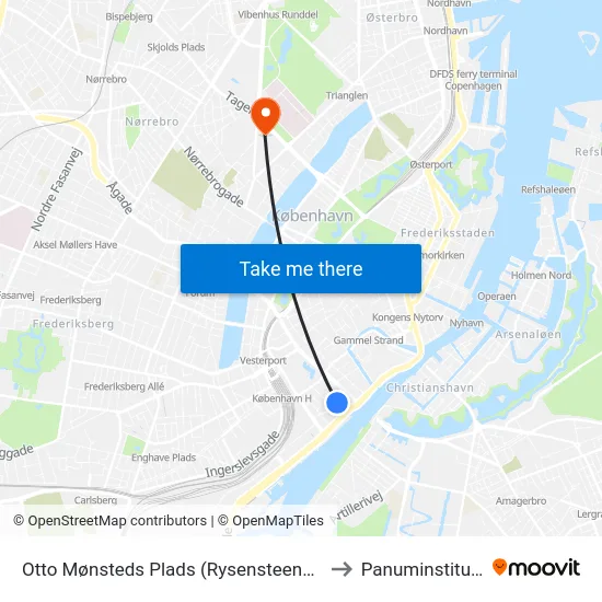 Otto Mønsteds Plads (Rysensteensgade) to Panuminstituttet map