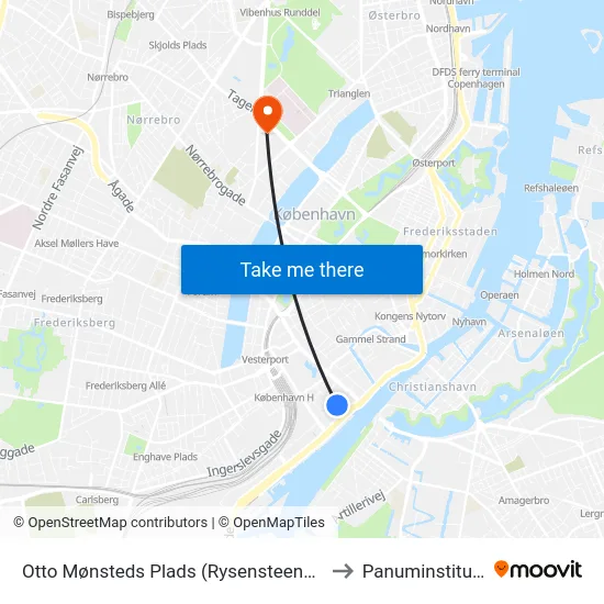 Otto Mønsteds Plads (Rysensteensgade) to Panuminstituttet map