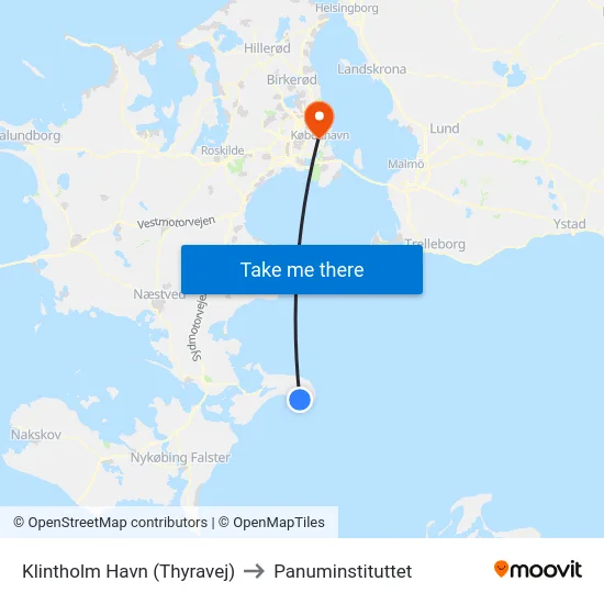 Klintholm Havn (Thyravej) to Panuminstituttet map